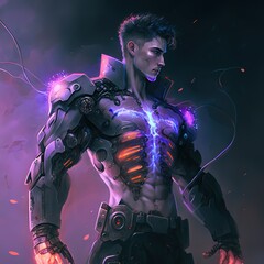 Fototapeta premium Sci-fi cyborg illustration