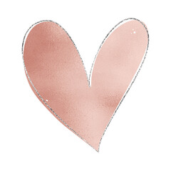 Elegant Pink Heart With Silver Glitter