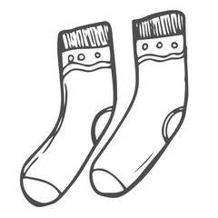 Vector hand drawn socks outline doodle icon. Socks sketch illustration for print, web, mobile and infographics isolated on white background.