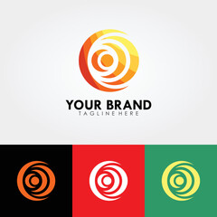 Abstract logo design, your company branding. Design template with moon shape
