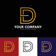 Abstract logo design, your company branding. Design template with initial D letter