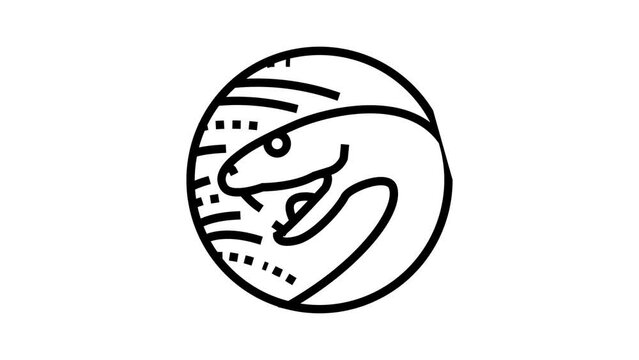 snake chinese horoscope animal line icon animation