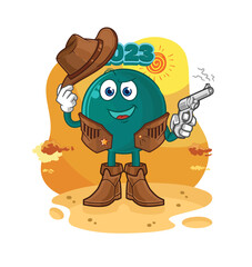 2023 cowboy with gun character vector