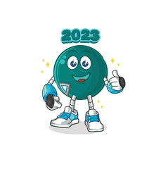 2023 robot character. cartoon mascot vector