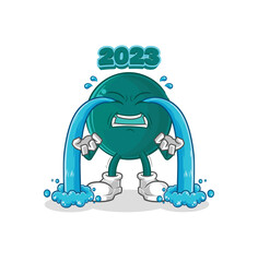 2023 crying illustration. character vector