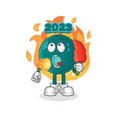 2023 eat hot chilie mascot. cartoon vector