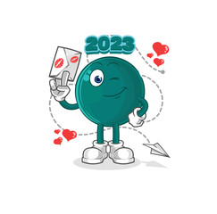 2023 hold love letter illustration. character vector