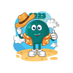 2023 go on vacation. cartoon mascot vector