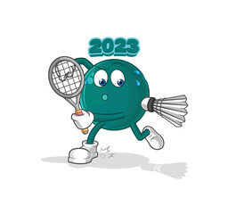 2023 playing badminton illustration. character vector