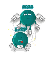 2023 spirit leaves the body mascot. cartoon vector