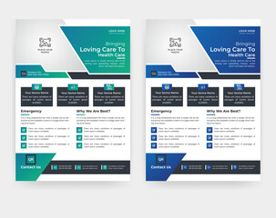 Modern medical corporate flyer template design in A4 size