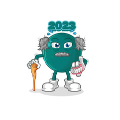 2023 white haired old man. character vector