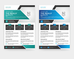 Modern corporative medical flyer template design in A4 size