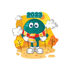 2023 in the autumn. cartoon mascot vector