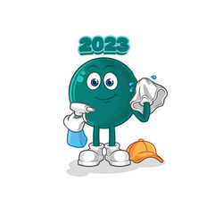 2023 cleaner vector. cartoon character