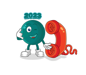 2023 call mascot. cartoon vector