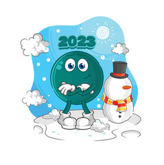 2023 in cold winter character. cartoon mascot vector