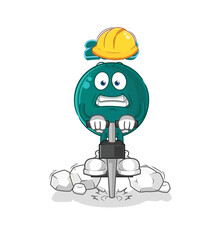 2023 drill the ground cartoon character vector