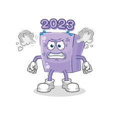 new year very angry mascot. cartoon vector
