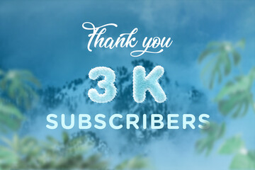 3 K  subscribers celebration greeting banner with frozen Design