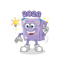 new year got an idea cartoon. mascot vector