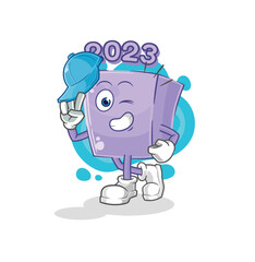 new year young boy character cartoon