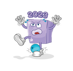 new year hiten by bowling cartoon. cartoon mascot vector