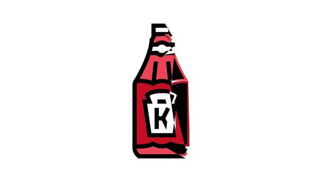 ketchup bottle sauce food color icon animation