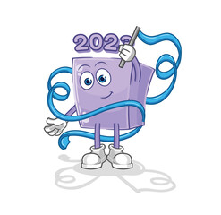 new year Rhythmic Gymnastics mascot. cartoon vector