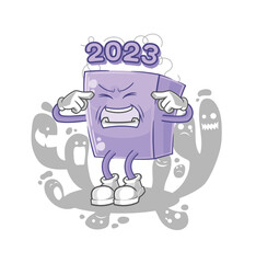 depressed new year character. cartoon vector