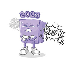 new year very pissed off illustration. character vector