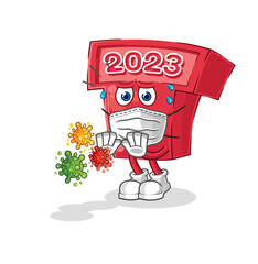 new year 2023 refuse viruses cartoon. cartoon mascot vector