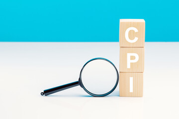 CPI - Consumer Price Index symbol.Letter block in word CPI abbreviation of consumer price index...