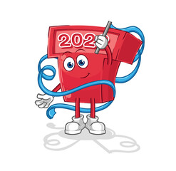 new year 2023 Rhythmic Gymnastics mascot. cartoon vector