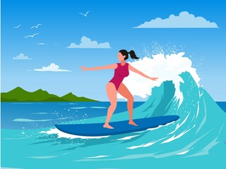 woman on the beach with a surfboard