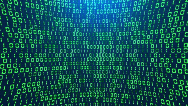 Binary Code Random Number Grid Technology.Changing program code from zero and one. Binary Code Number Random Digital Technology Background. Analytics Source Code Program Technology Screen.