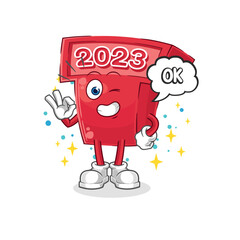 new year 2023 agree mascot. cartoon vector