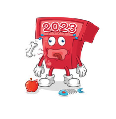 new year 2023 burp mascot. cartoon vector