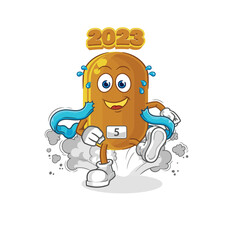 2023 new year runner character. cartoon mascot vector