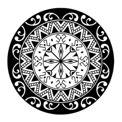 Fototapeta na wymiar Polynesian circle tattoo design. Aboriginal samoan. Vector illustration eps10.