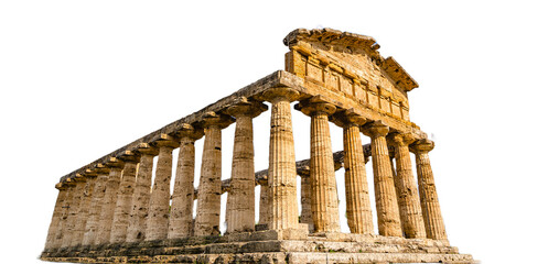Fototapeta Temple of Athena at Paestum. PNG image transparent background obraz
