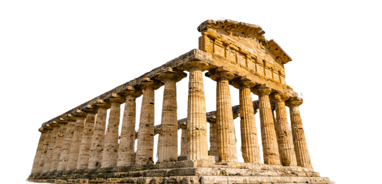 Temple of Athena at Paestum. PNG image transparent background