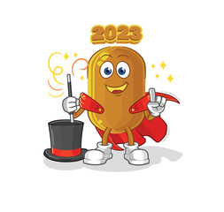 2023 new year magician illustration. character vector