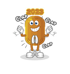 2023 new year applause illustration. character vector