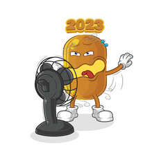 2023 new year with the fan character. cartoon mascot vector