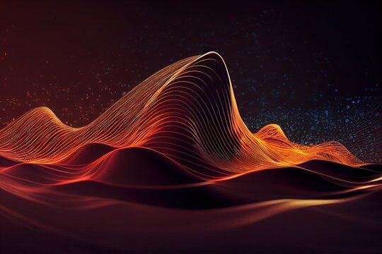 Digital technology background. Abstract background with a dynamic wave. 3d rendering
