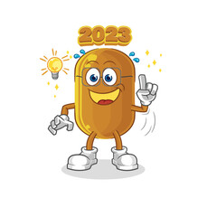 2023 new year got an idea cartoon. mascot vector