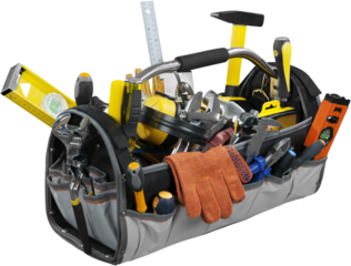 Stuffed Tool Bag With Handle - Isolated