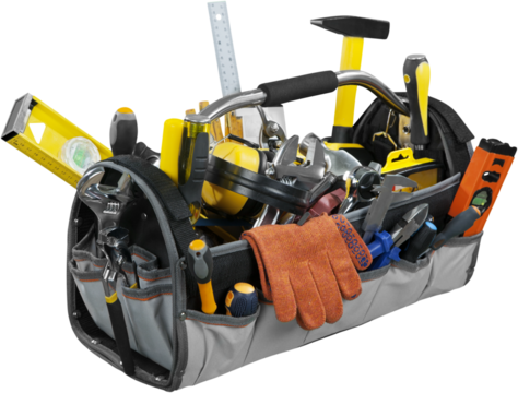 Stuffed Tool Bag With Handle - Isolated