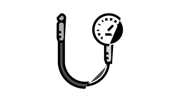 tire air pressure gauge motorcycle color icon animation